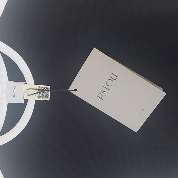 Patou Ribbed-Knit Cut-out T-Shirt Cinched Side With Drawstrings Ringer Size Med - Picture 6 of 9